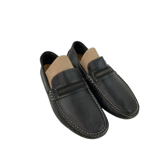 *Giorgio Brutini Le Glove Driving Moc Loafer Mens Size 12D Black Pebbled Leather - Picture 1 of 10